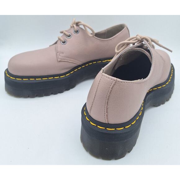 Dr Martens 31167 Quad II Taupe Leather Oxford Platform Shoes US Men 9 Women 10 - Picture 8 of 16
